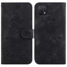 For OPPO A16K Lily Embossed Leather Phone Case(Black) - 1