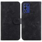 For OPPO K9s 5G / Realme 9 5G Speed Lily Embossed Leather Phone Case(Black) - 1