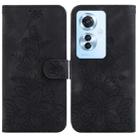 For OPPO F25 Pro 5G Global Lily Embossed Leather Phone Case(Black) - 1