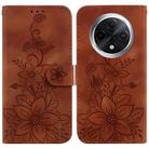 For OPPO A3 Pro 5G Lily Embossed Leather Phone Case(Brown) - 1