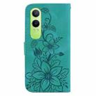 For OPPO K12x Lily Embossed Leather Phone Case(Green) - 3