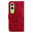 For OPPO K12x Lily Embossed Leather Phone Case(Red) - 3