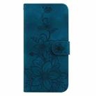 For OPPO Reno12 5G Global Lily Embossed Leather Phone Case(Dark Blue) - 2