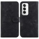 For OPPO Reno12 5G Global Lily Embossed Leather Phone Case(Black) - 1