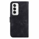 For OPPO Reno12 5G Global Lily Embossed Leather Phone Case(Black) - 3