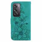For OPPO Reno12 Pro 5G Global Lily Embossed Leather Phone Case(Green) - 3