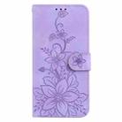 For OPPO Reno12 Pro 5G Global Lily Embossed Leather Phone Case(Purple) - 2