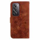 For OPPO Reno12 Pro 5G Global Lily Embossed Leather Phone Case(Brown) - 3