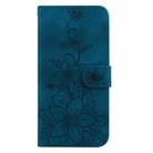 For OPPO Reno12 Pro 5G Global Lily Embossed Leather Phone Case(Dark Blue) - 2