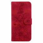 For OPPO Reno12 Pro 5G Global Lily Embossed Leather Phone Case(Red) - 2