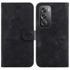For OPPO Reno12 Pro 5G Global Lily Embossed Leather Phone Case(Black) - 1