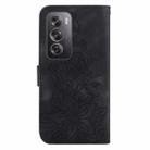 For OPPO Reno12 Pro 5G Global Lily Embossed Leather Phone Case(Black) - 3