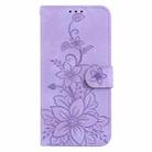 For OPPO Reno12 F 5G Lily Embossed Leather Phone Case(Purple) - 2