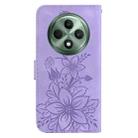 For OPPO Reno12 F 5G Lily Embossed Leather Phone Case(Purple) - 3