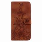 For OPPO Reno13 Pro Global Lily Embossed Leather Phone Case(Brown) - 3