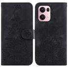 For OPPO Reno13 Pro Global Lily Embossed Leather Phone Case(Black) - 1