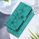 For OPPO A5 Pro 5G Lily Embossed Leather Phone Case(Green) - 2