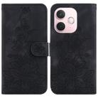 For OPPO A5 Pro 5G Lily Embossed Leather Phone Case(Black) - 1