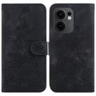 For OPPO Reno13 F 4G / 5G Lily Embossed Leather Phone Case(Black) - 1