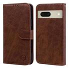 For Google Pixel 7 Skin Feeling Oil Leather Texture PU + TPU Phone Case(Brown) - 1