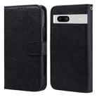 For Google Pixel 7A Skin Feeling Oil Leather Texture PU + TPU Phone Case(Black) - 1