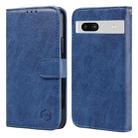 For Google Pixel 7A Skin Feeling Oil Leather Texture PU + TPU Phone Case(Dark Blue) - 1