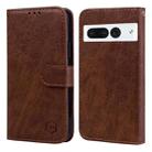 For Google Pixel 7 Pro Skin Feeling Oil Leather Texture PU + TPU Phone Case(Brown) - 1