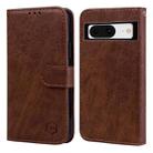 For Google Pixel 8 Skin Feeling Oil Leather Texture PU + TPU Phone Case(Brown) - 1