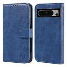 For Google Pixel 8 Pro Skin Feeling Oil Leather Texture PU + TPU Phone Case(Dark Blue) - 1