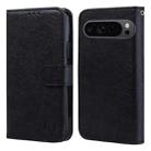 For Google Pixel 9 Skin Feeling Oil Leather Texture PU + TPU Phone Case(Black) - 1