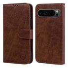 For Google Pixel 9 Skin Feeling Oil Leather Texture PU + TPU Phone Case(Brown) - 1