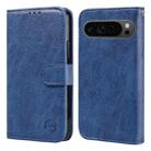 For Google Pixel 9 Pro XL Skin Feeling Oil Leather Texture PU + TPU Phone Case(Dark Blue) - 1