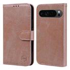 For Google Pixel 9 Pro XL Skin Feeling Oil Leather Texture PU + TPU Phone Case(Champagne) - 1