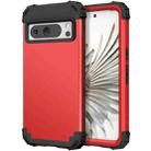 For Google Pixel 8 Pro 3 in 1 Shockproof PC + Silicone Phone Case(Red+Black) - 1