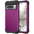 For Google Pixel 8 Pro 3 in 1 Shockproof PC + Silicone Phone Case(Dark Purple+Black) - 1