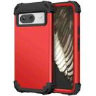 For Google Pixel 8 3 in 1 Shockproof PC + Silicone Phone Case(Red+Black) - 1