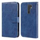 For Xiaomi Redmi 9 Skin Feeling Oil Leather Texture PU + TPU Phone Case(Dark Blue) - 1