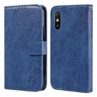 For Xiaomi Redmi 9A Skin Feeling Oil Leather Texture PU + TPU Phone Case(Dark Blue) - 1