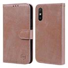 For Xiaomi Redmi 9A Skin Feeling Oil Leather Texture PU + TPU Phone Case(Champagne) - 1