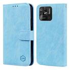 For Xiaomi Redmi 10C Global Skin Feeling Oil Leather Texture PU + TPU Phone Case(Light Blue) - 1