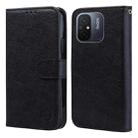 For Xiaomi Redmi 11A / 12C Skin Feeling Oil Leather Texture PU + TPU Phone Case(Black) - 1