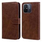 For Xiaomi Redmi 11A / 12C Skin Feeling Oil Leather Texture PU + TPU Phone Case(Brown) - 1