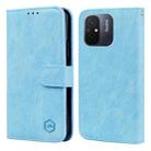 For Xiaomi Redmi 11A / 12C Skin Feeling Oil Leather Texture PU + TPU Phone Case(Light Blue) - 1