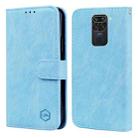 For Xiaomi Redmi Note 9 / 10X 4G Skin Feeling Oil Leather Texture PU + TPU Phone Case(Light Blue) - 1