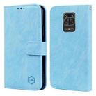 For Xiaomi Redmi Note 9 Pro Skin Feeling Oil Leather Texture PU + TPU Phone Case(Light Blue) - 1