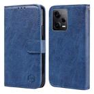 For Xiaomi Redmi Note 12 Pro Global Skin Feeling Oil Leather Texture PU + TPU Phone Case(Dark Blue) - 1