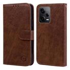 For Xiaomi Redmi Note 12 Pro Global Skin Feeling Oil Leather Texture PU + TPU Phone Case(Brown) - 1