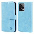For Xiaomi Redmi Note 12 Pro Global Skin Feeling Oil Leather Texture PU + TPU Phone Case(Light Blue) - 1