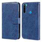 For Xiaomi Redmi Note 8 Skin Feeling Oil Leather Texture PU + TPU Phone Case(Dark Blue) - 1