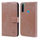 For Xiaomi Redmi Note 8 Skin Feeling Oil Leather Texture PU + TPU Phone Case(Champagne) - 1